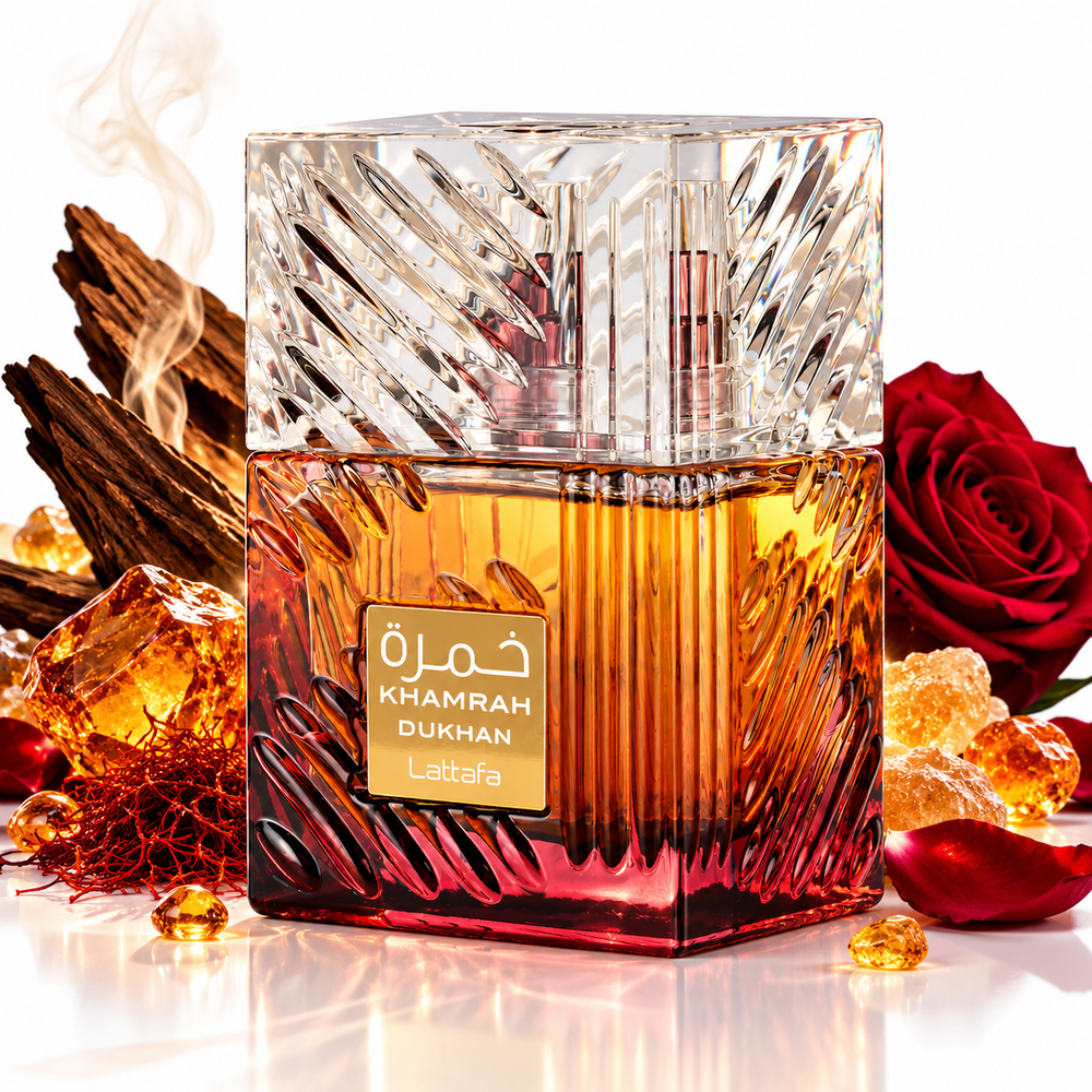 Khamrah Dukhan Eau De Parfum 100ml – Smoky Spicy Amber Fragrance-LATTAFA