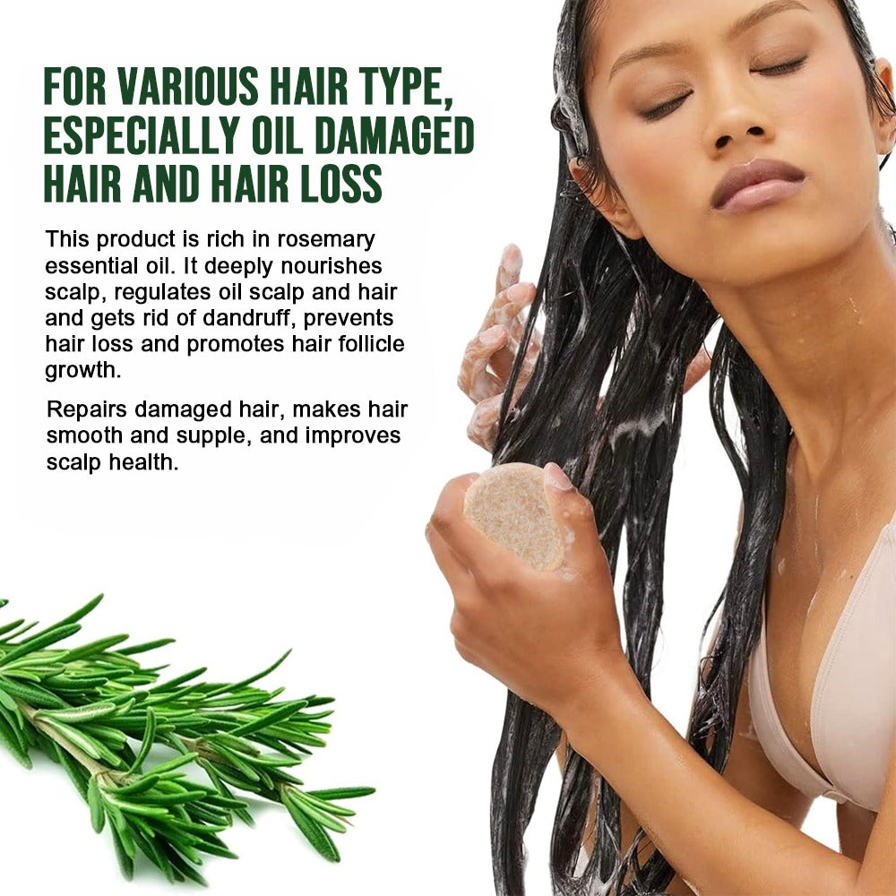 Natural Rosemary Hair Growth Shampoo Bar for Deep Scalp Cleansing