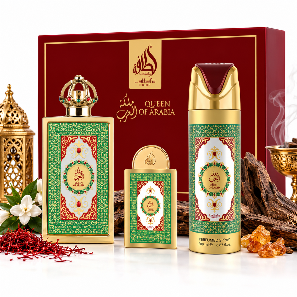 Queen Of Arabia by Lattafa Pride 3-Piece Gift Set – 100ml + 20ml + 200ml