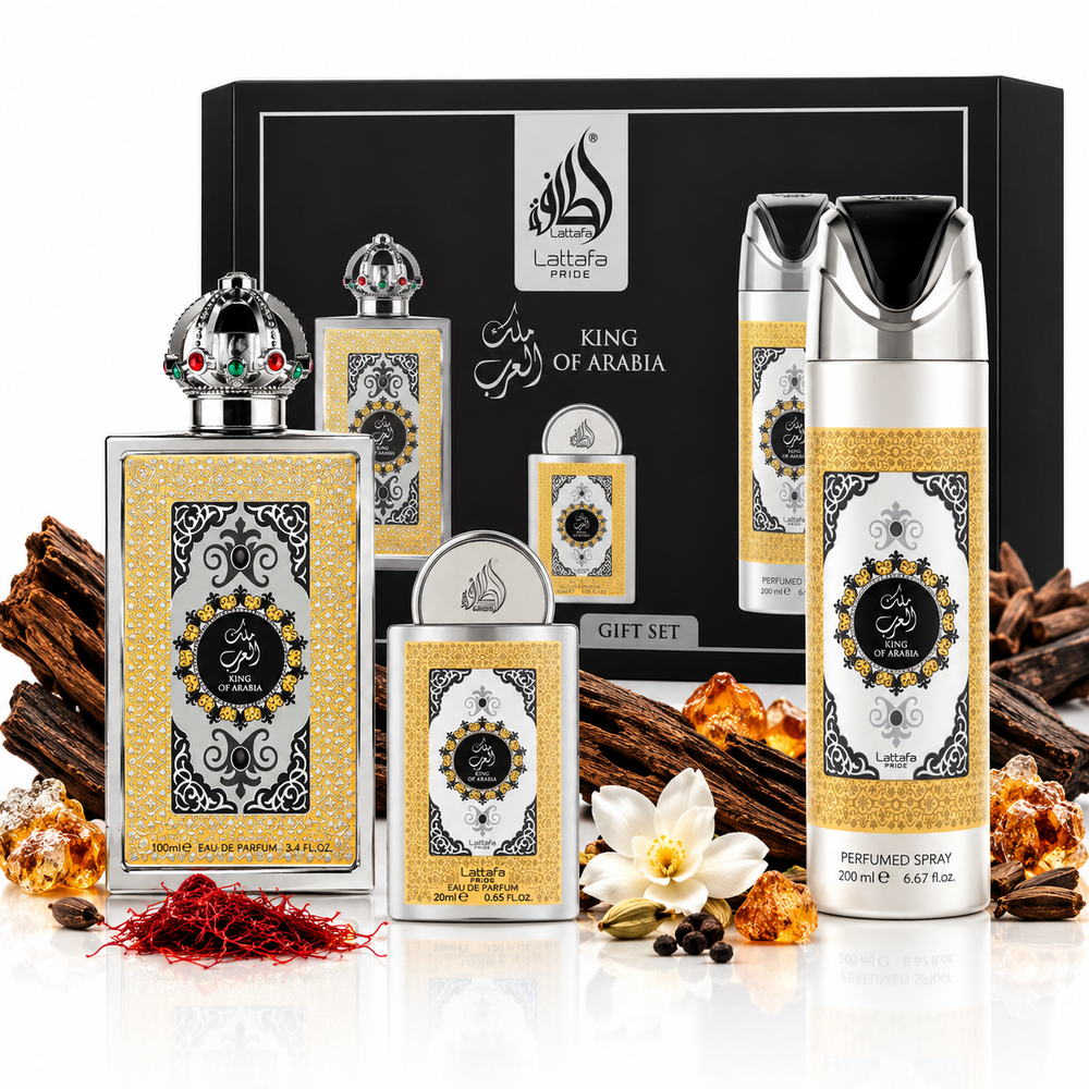 King Of Arabia by Lattafa Pride 3-Piece Gift Set – 100ml + 20ml + 200ml