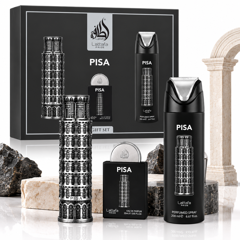 Pisa by Lattafa Pride 3-Piece Gift Set – 100ml + 20ml + 200ml