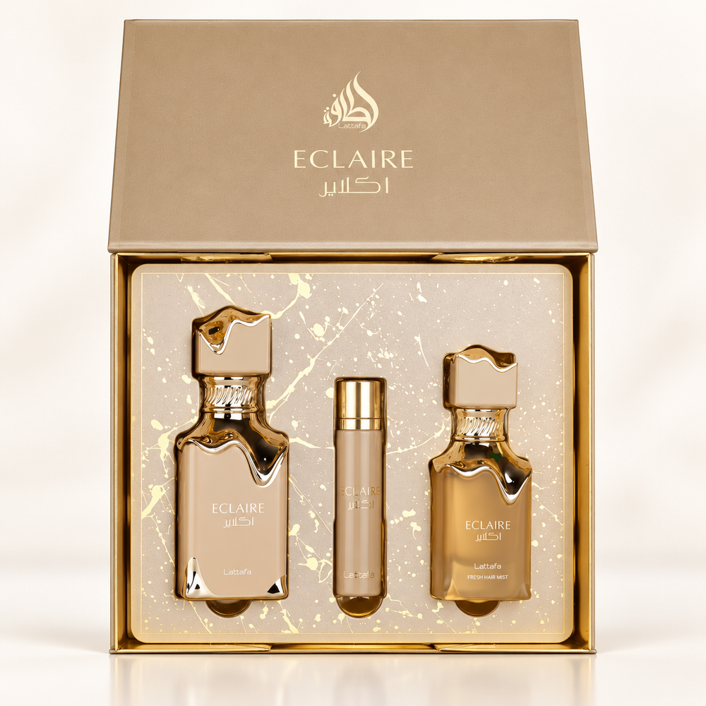 Eclaire Gift Set – 100ml + 12ml + Hair Mist-LATTAFA