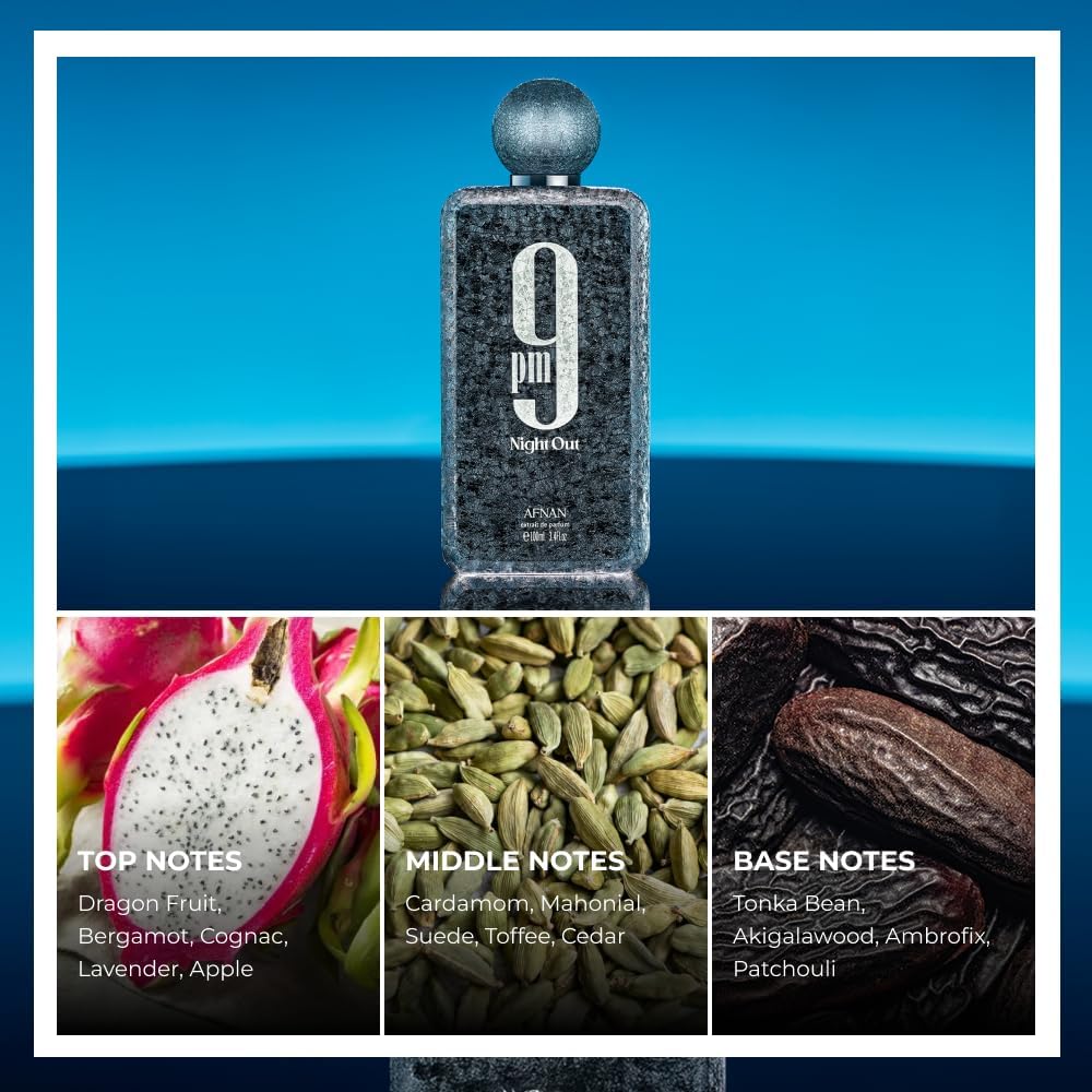 AFNAN 9 PM Night Out Unisex Extrait De Parfum, 100 ML