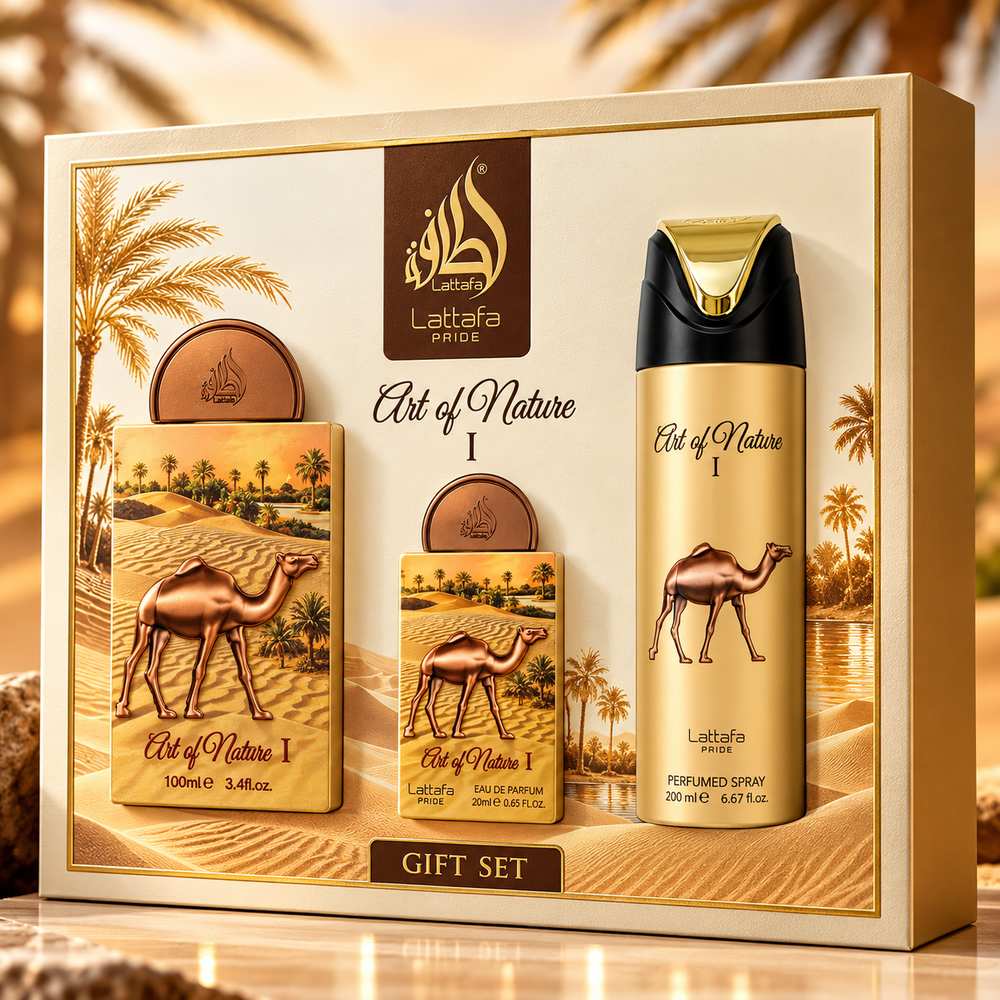 Art Of Nature I by Lattafa Pride 3-Piece Gift Set – 100ml + 20ml + 200ml