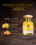 Hekayet Amber Eau de Parfum 100ml – Leather Citrus Woody Amber Unisex Perfume | Long Lasting Luxury Fragrance