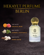 Hekayet Berlin Eau de Parfum 100ml – Orange, Rose & White Musk Unisex Perfume | Long Lasting Floral Musky Fragrance