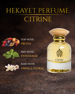 Hekayet Citrine Eau de Parfum 100ml – Long Lasting Fruity Vanilla Patchouli Unisex Perfume | Luxury Floral Fragrance for Men & Women