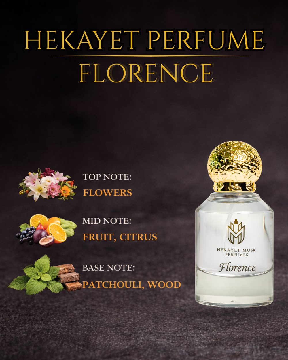 Hekayet Florence Eau de Parfum 100ml – Floral Fruity Citrus Woody Unisex Perfume | Long Lasting Luxury Fragrance