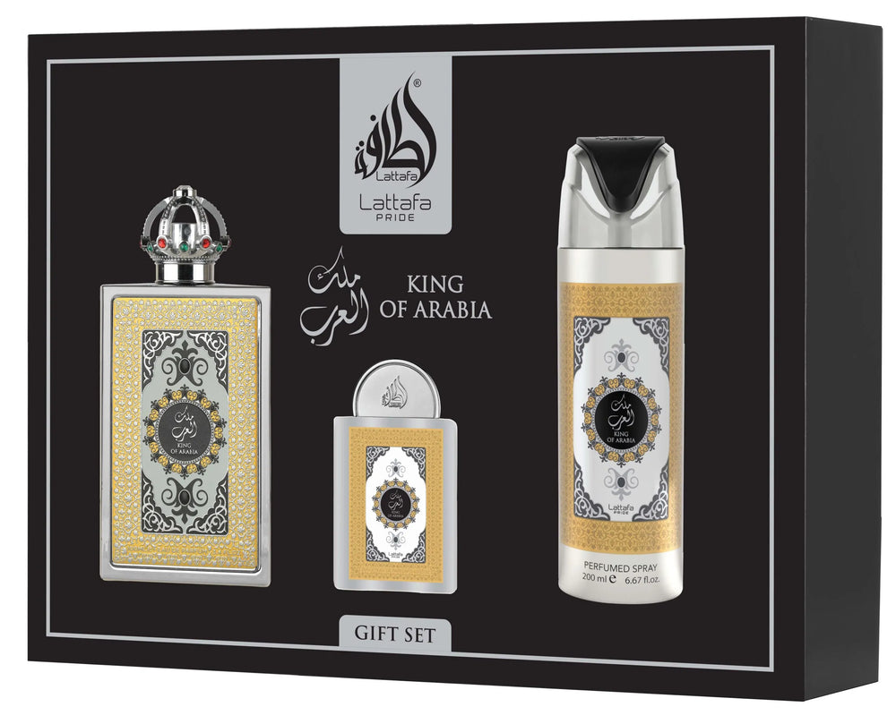 King Of Arabia by Lattafa Pride 3-Piece Gift Set – 100ml + 20ml + 200ml