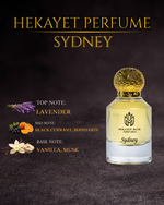 Hekayet Sydney Eau de Parfum 100ml – Lavender Black Currant Mandarin Vanilla Musk Perfume | Long Lasting Luxury Fragrance