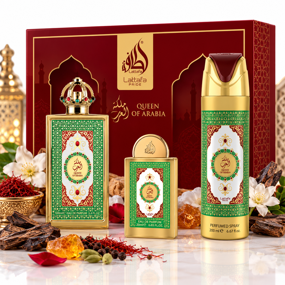 Queen Of Arabia by Lattafa Pride 3-Piece Gift Set – 100ml + 20ml + 200ml