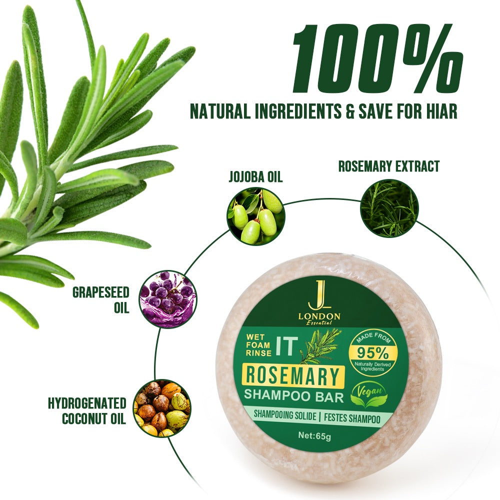 Natural Rosemary Hair Growth Shampoo Bar for Deep Scalp Cleansing