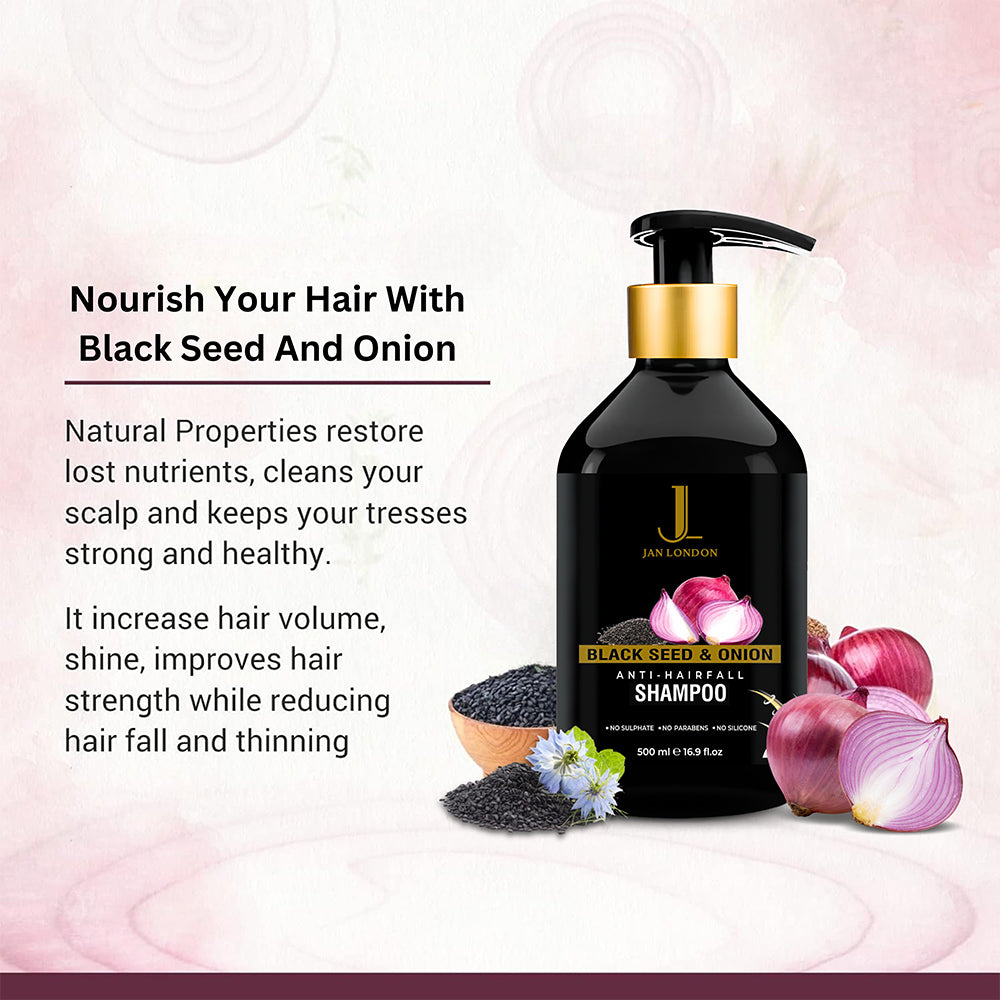 Jan London Blackseed and Onion Anti Hair Fall Cleansing Shampoo 500ml