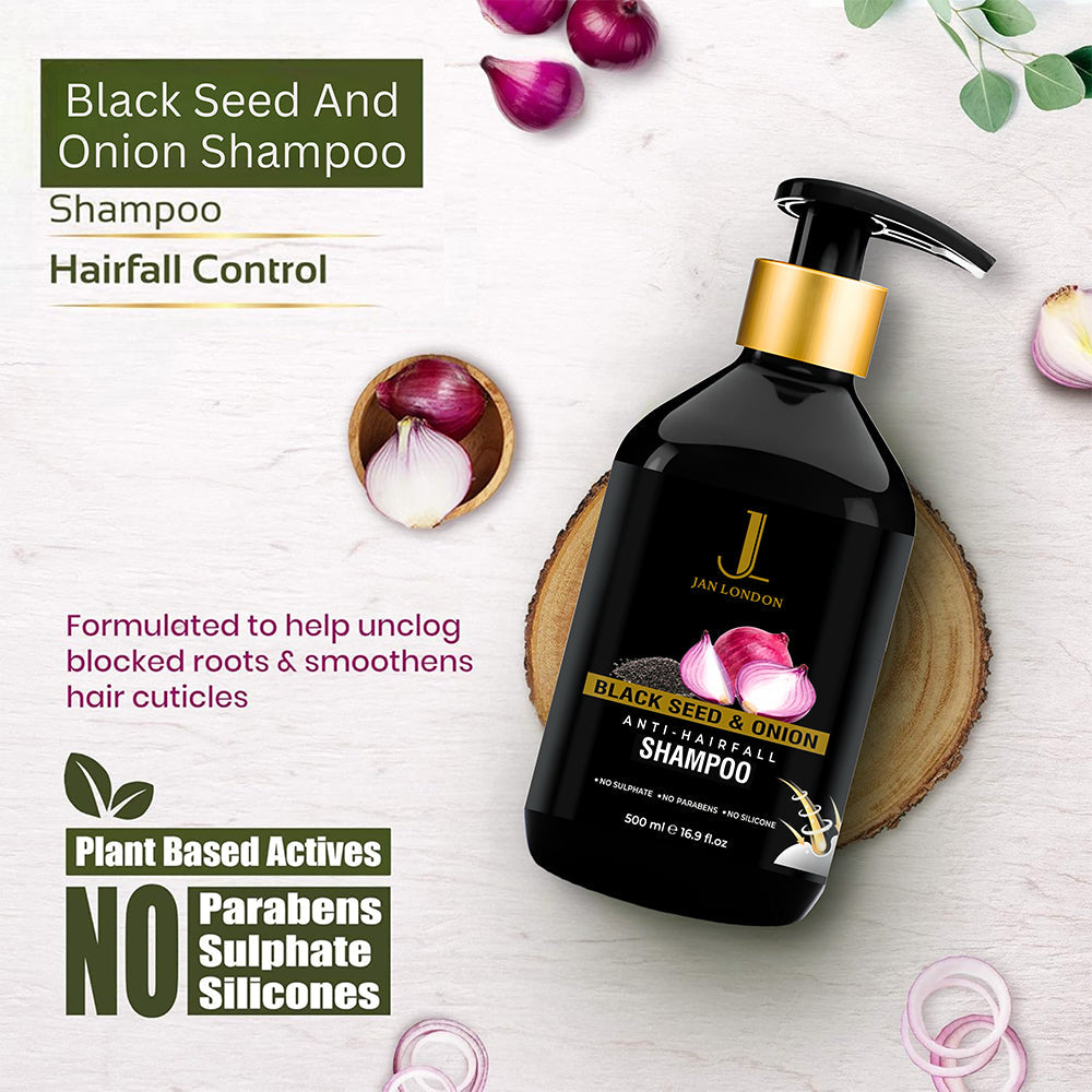 Jan London Blackseed and Onion Anti Hair Fall Cleansing Shampoo 500ml