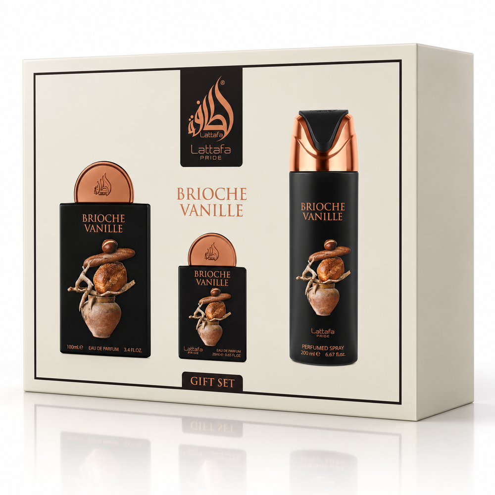 Brioche Vanille by Lattafa Pride 3-Piece Gift Set – 100ml + 20ml + 200ml