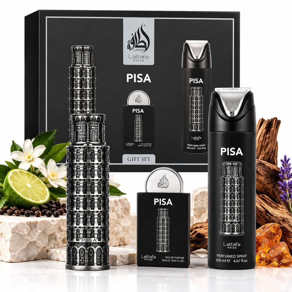 Pisa by Lattafa Pride 3-Piece Gift Set – 100ml + 20ml + 200ml