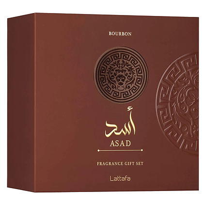 Asad Bourbon Gift Set – 100ml EDP + 12ml Mini + Shower Gel-LATTAFA