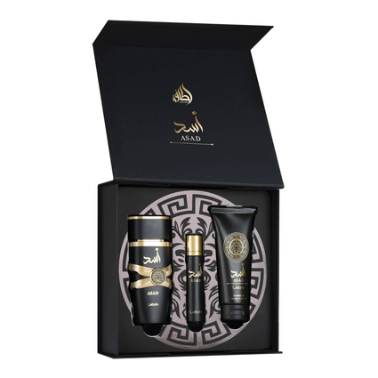 Asad Gift Set – 100ml EDP + 12ml Mini + Shower Gel-LATTAFA