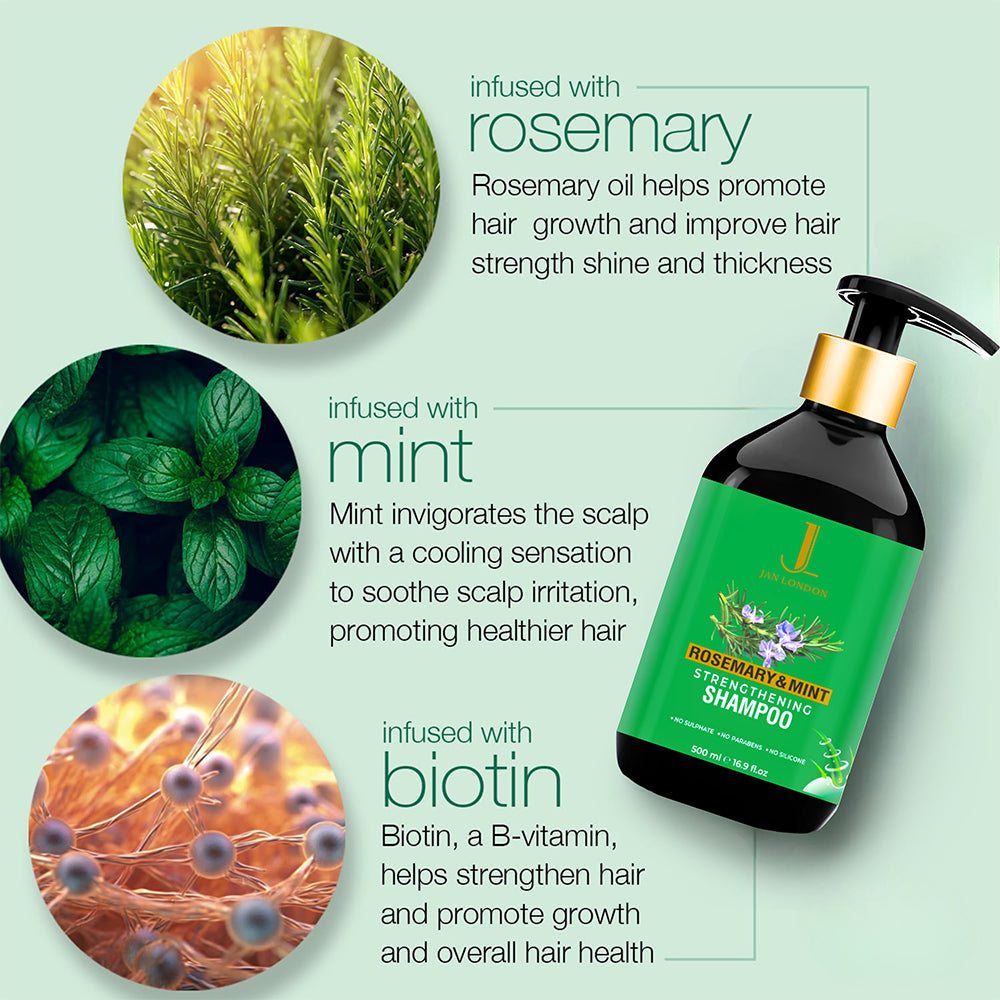 Jan London Rosemary and Mint Strengthening Sulfate Free Shampoo 500ml